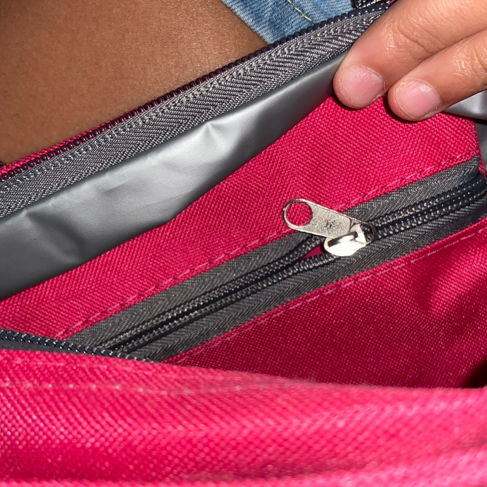 Pink and gray lunchbox